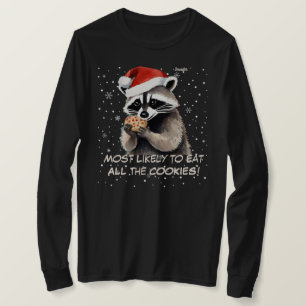 T-shirt Joli Raccoon Noël Mangez tous les cookies
