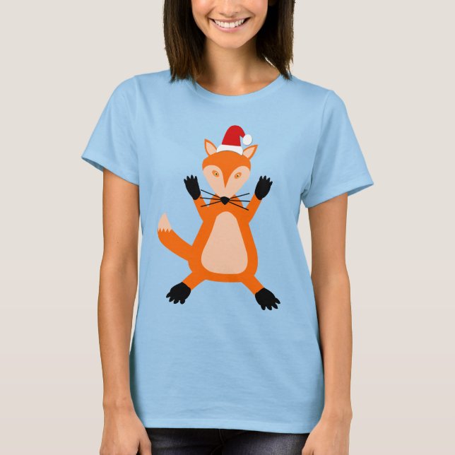 T-shirt Joli renard de Noël (Devant)