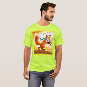 T-shirt Joli Renard Rouge dans la peinture de saison d'aut