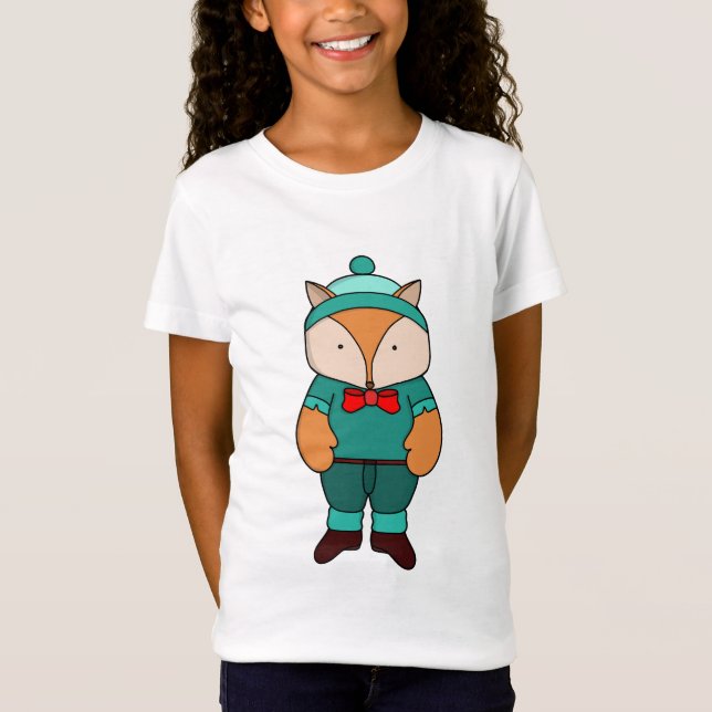 T-Shirt Joli renard vert (Devant)