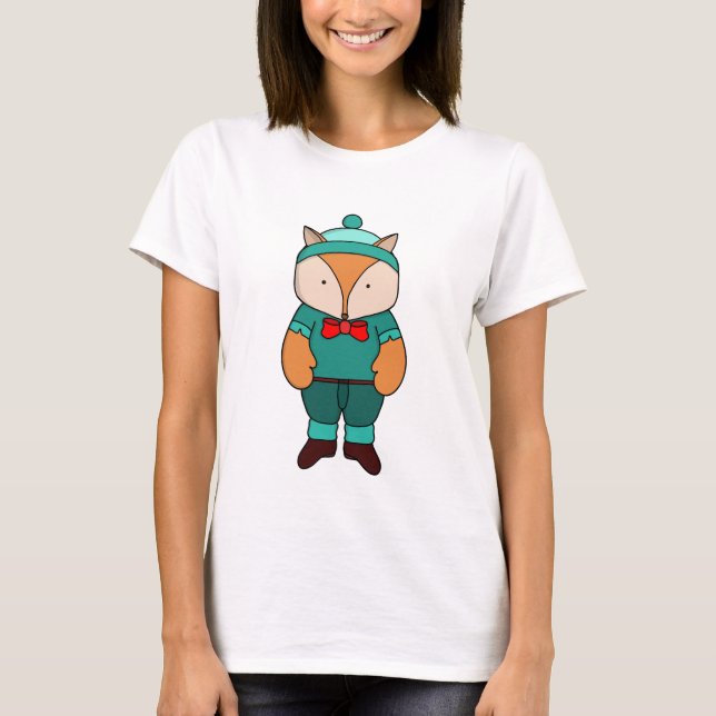 T-shirt Joli renard vert (Devant)
