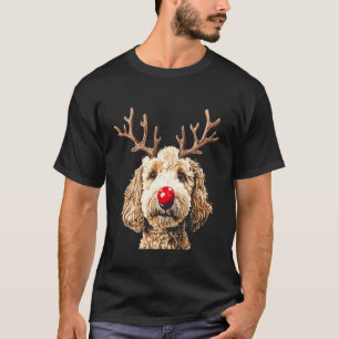 T-shirt Joli Renne Drôle Santa Goldendoodle Noël T