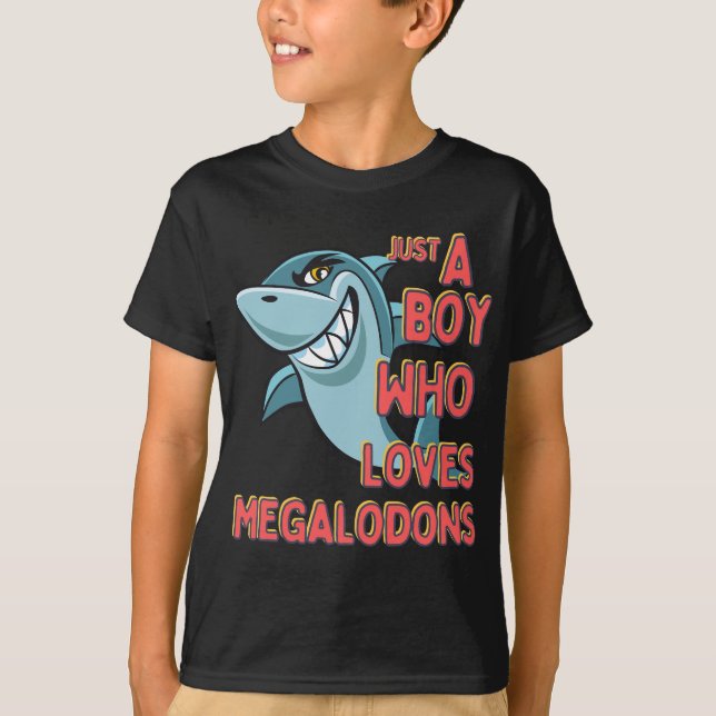 T-shirt Joli Requin Enfants Juste Un Garçon Qui Aime Les R (Devant)