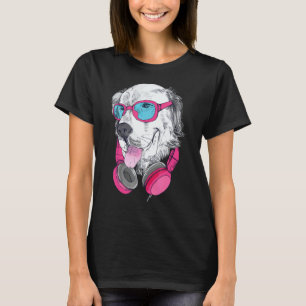 T-shirt Joli Retriever Golden Branché Avec Lunettes De Sol