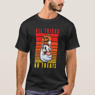 T-shirt Joli Retro Halloween Drôle Fantôme Citrouille Tric