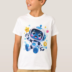 T-shirt Joli Robot Spatial de Dessin Animé