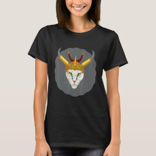 T-shirt Joli roi chat viking antique avec une couronne à c