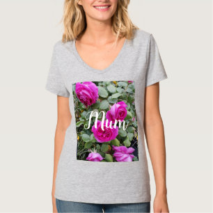 T-shirt Joli rose Vintage Rose Fleur d'anniversaire maman