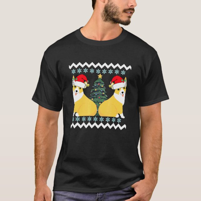 T-shirt Joli Santa Corgi Noël (Devant)