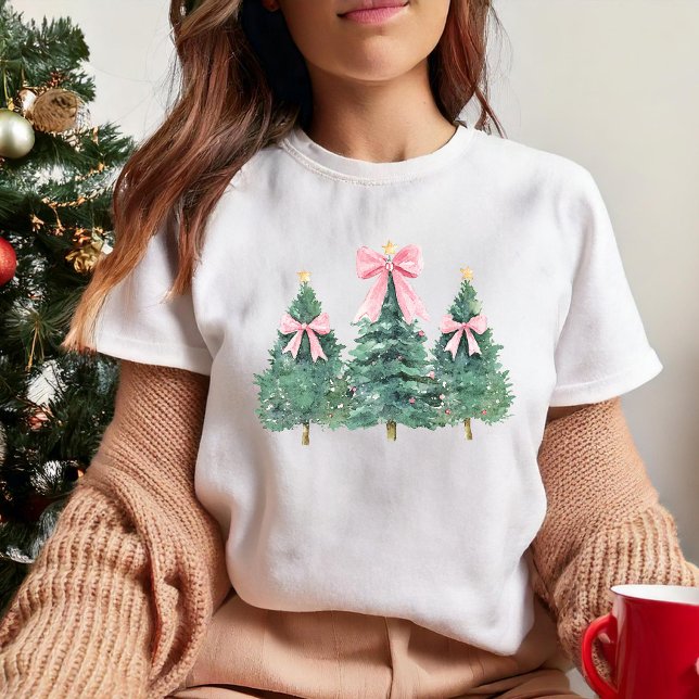 T-shirt Joli sapin de Noël Pink Preppy Coquette girly (Créateur téléchargé)