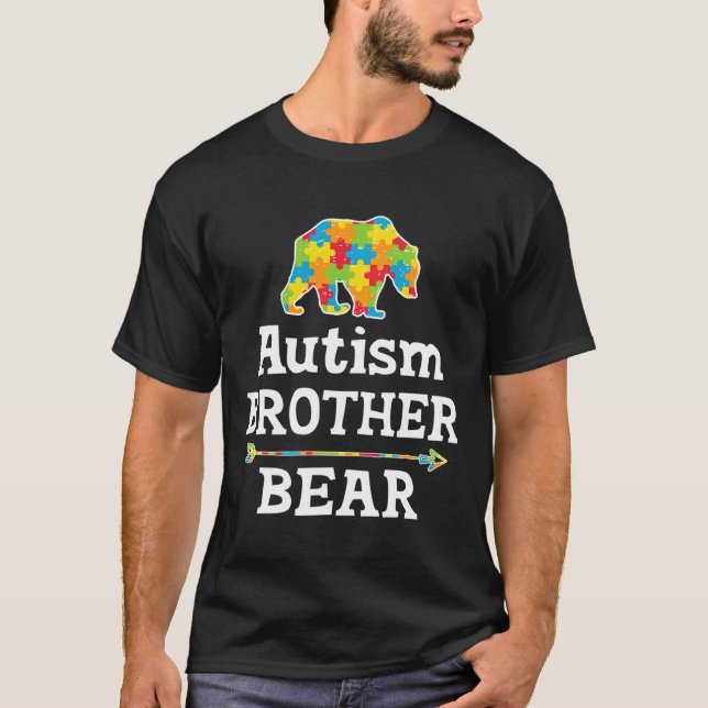 T-shirt Joli Sensibilisation sur l'autisme Frère Ours minc (Devant)