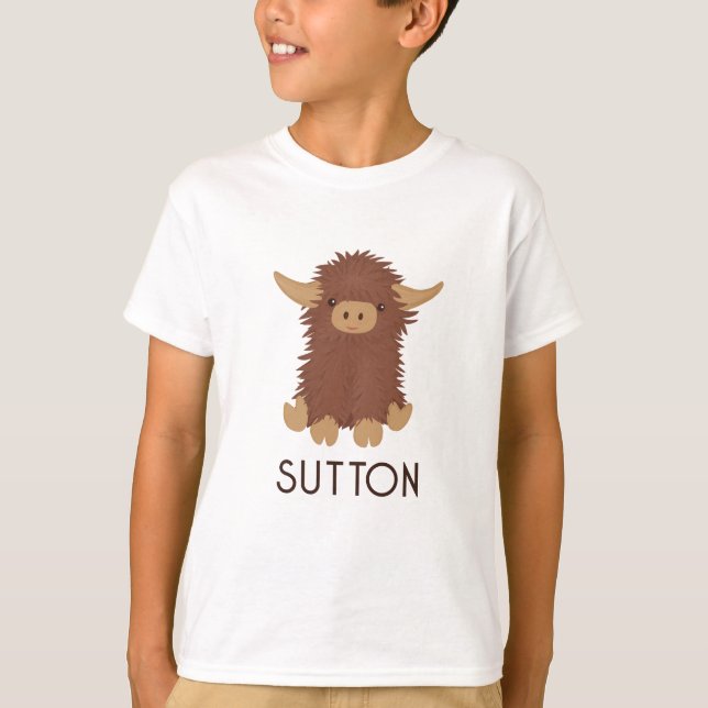 T-shirt Joli, shaggy Highland vache conception personnalis (Devant)