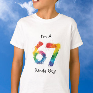 T-shirt Joli Six/ Sept Peinture Éclaboussée Bleue Personna