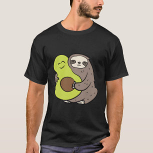 T-shirt Joli Sloth Avec Avocado Vegan Cute Sloth Avocado