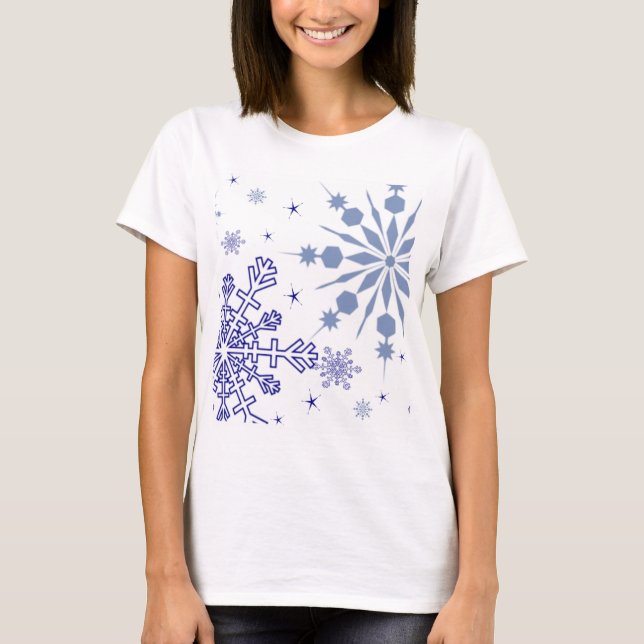 T-shirt Joli Snowflakes Bleu (Devant)
