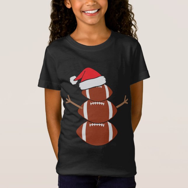 T-Shirt Joli Snowman Football Rugby Funny Noël (Devant)