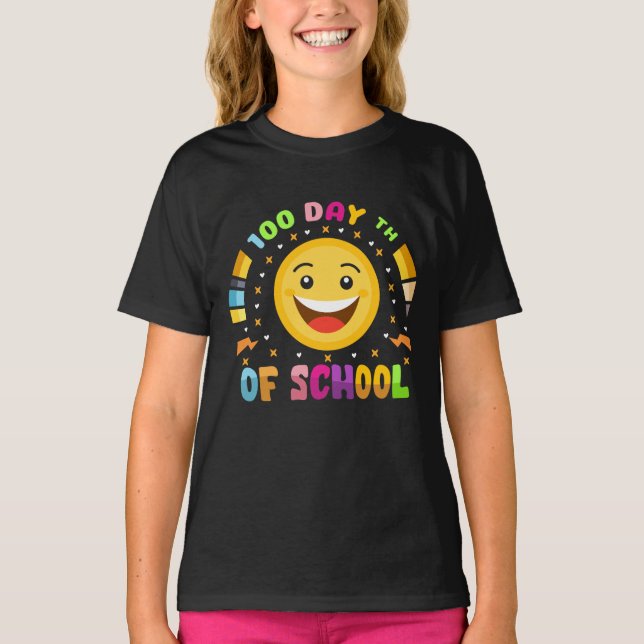 T-shirt Joli sourire Face Cent 100 jours d'école (Devant)