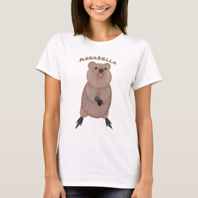 T-shirt Joli sourire mignon dessin animé quokka (Devant)