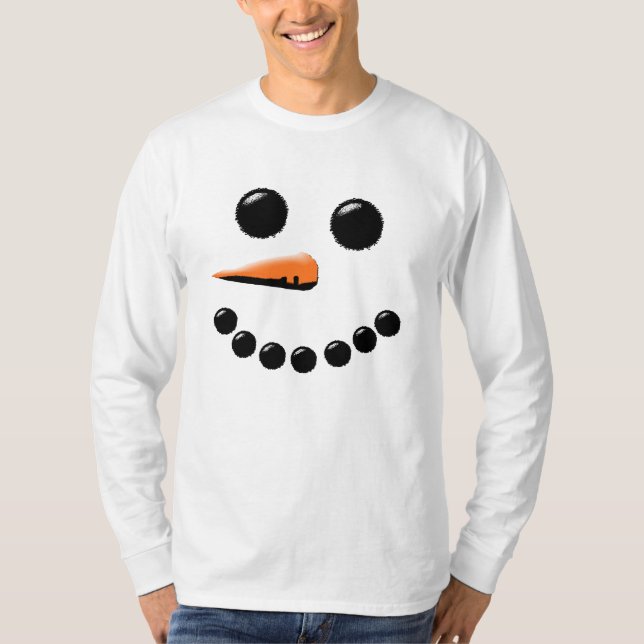 T-shirt Joli Sourire Snowman Face Festive Noël (Devant)