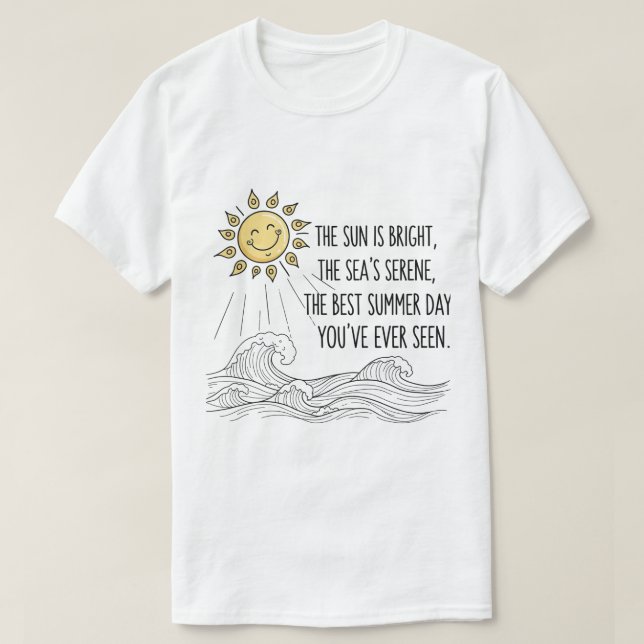 T-shirt Joli sourire soleil été Vague Art (Design devant)