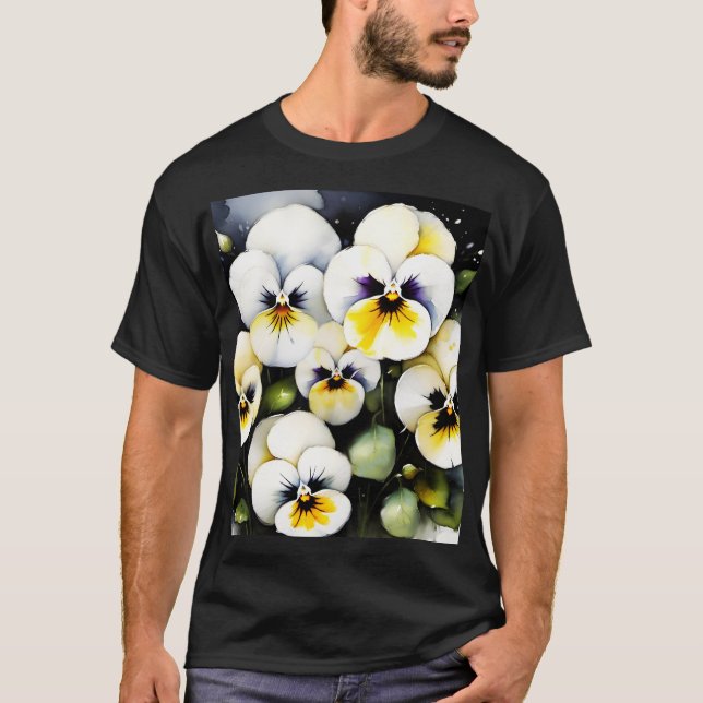 T-shirt Joli tableau blanc aquarelle (Devant)