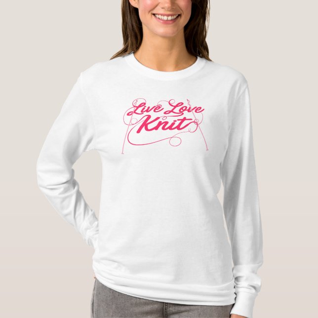T-shirt Joli Tricot Live Love Knit Citation Nouveauté (Devant)