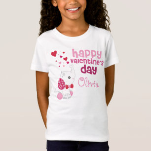 T-Shirt Joli Valentine's Day Eléphant Rose Personnalisé En