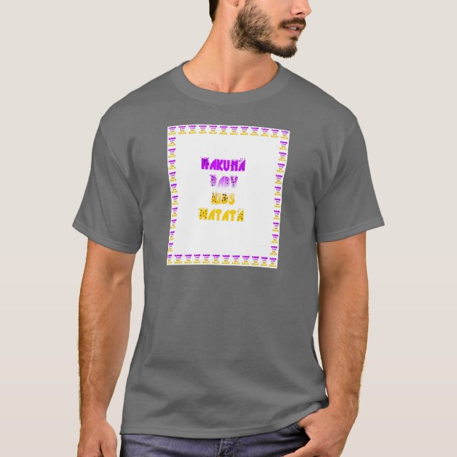 T-shirt Joli violet et jaune Hakuna Matata bébé enfants G (Devant)