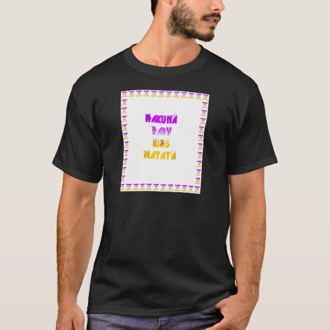 T-shirt Joli violet et jaune Hakuna Matata bébé enfants G (Devant)