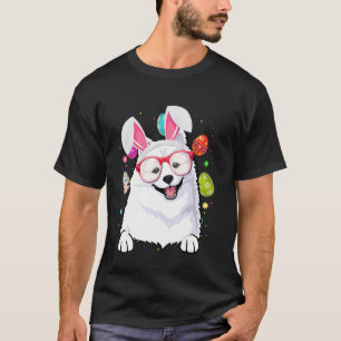 T-shirt Joli visage de chien esquimau de lapin de Pâques Œ