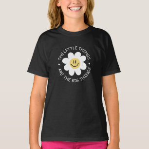 T-shirt joli visage de fleur avec citation motivante