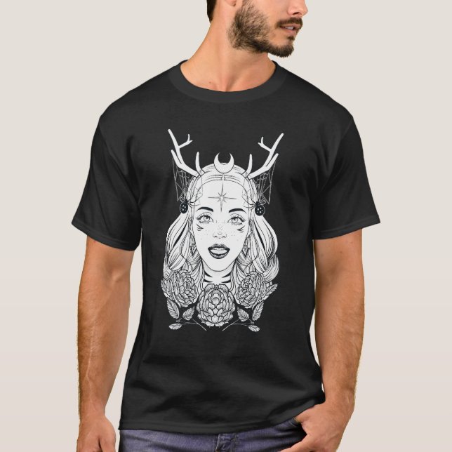 T-shirt Joli visage féminin Ghotic (Devant)