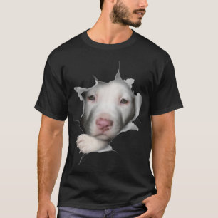 T-shirt Joli Visage Pitbulle Blanc À L'Intérieur De Moi