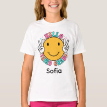 Joli visage souriant groovy hello troisième année