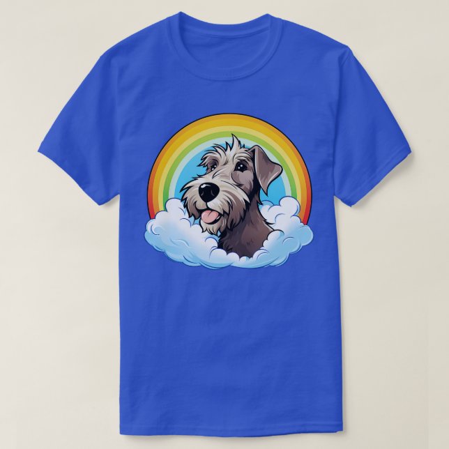 T-shirt Joli Wolfhound irlandais Rainbow Cloud Kawaii Chie (Design devant)