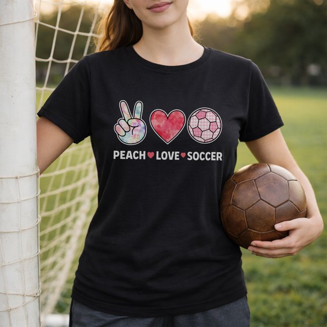 T-shirt Jolie amour de foot rose pêche (Créateur téléchargé)
