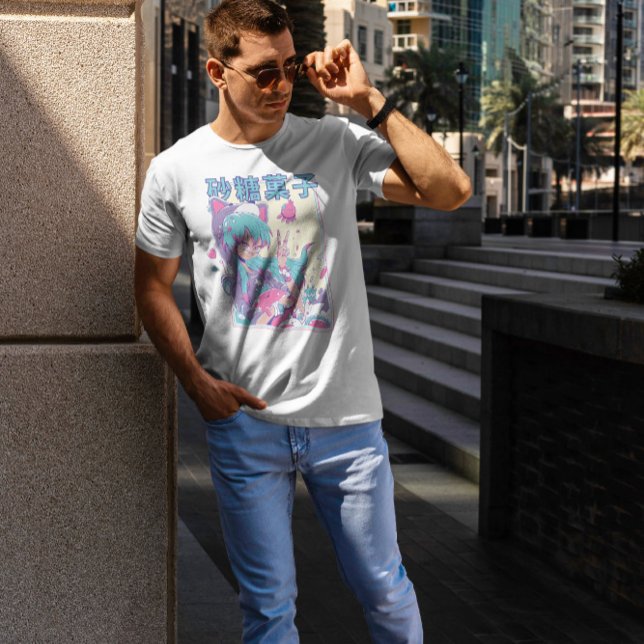 T-shirt Jolie Anime Girl Avec Plushie (Créateur téléchargé)