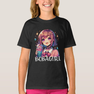 T-shirt Jolie Anime Girl tenant Bubble Tea