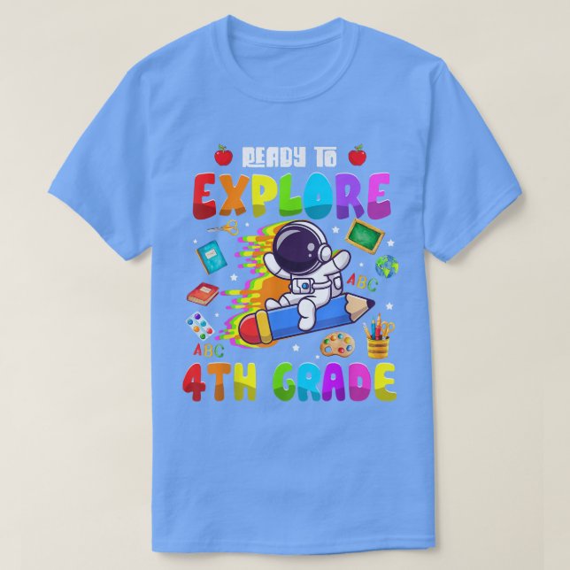 T-shirt Jolie astronaute garçons filles prêtes à explorer  (Design devant)