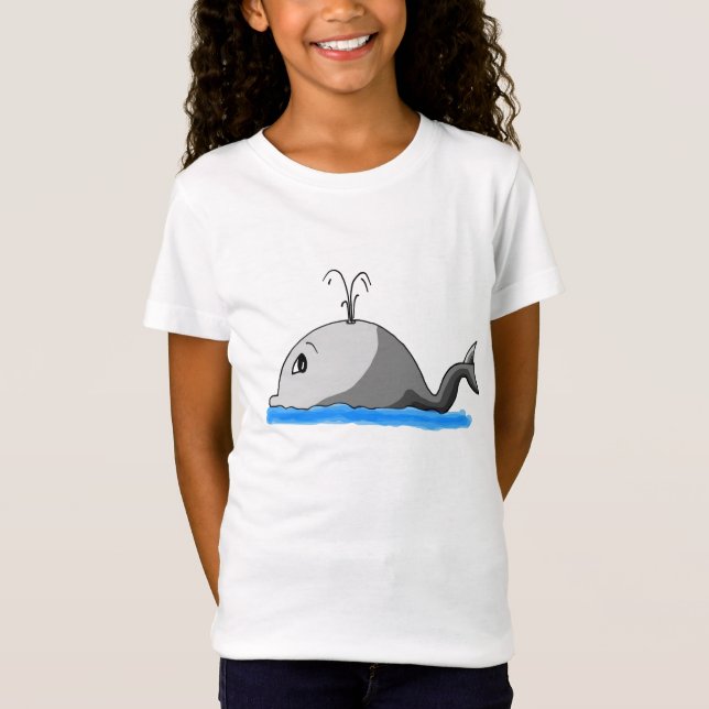 T-Shirt Jolie baleine à caricature au sein (Devant)