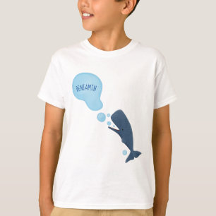 T-shirt Jolie baleine à sperme soufflant bulles dessin