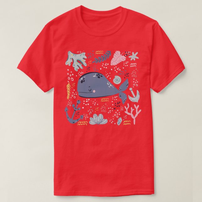 T-shirt Jolie baleine Dodle sous-marin (Design devant)