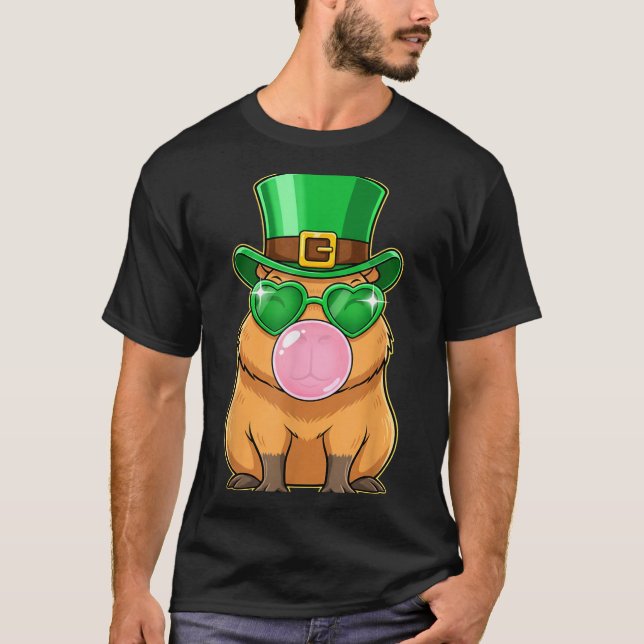 T-shirt Jolie capybara Saint-Patrick Bubble Gum  (Devant)