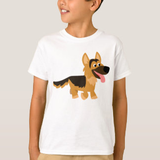 T-shirt Jolie caricature allemande berger chien enfants T-