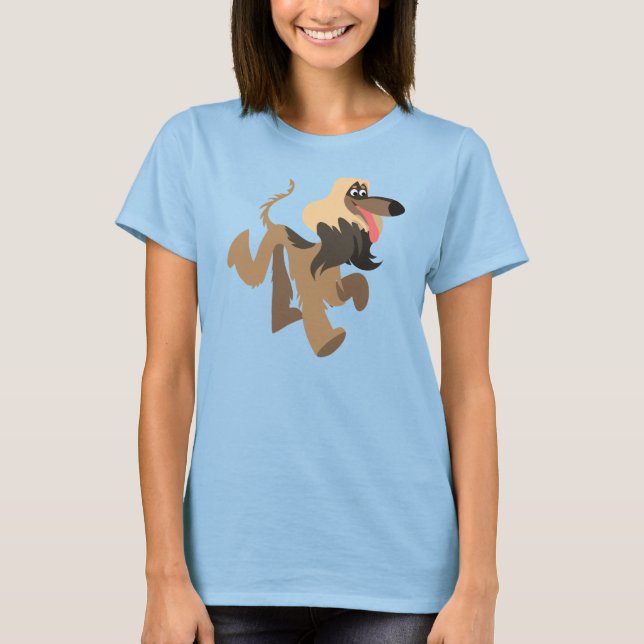 T-shirt Jolie caricature clownesque Afghan Hound Women T-s (Devant)