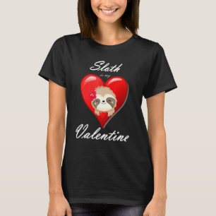 T-shirt Jolie Chemise Chemise Valentines Day Heart Sloth V