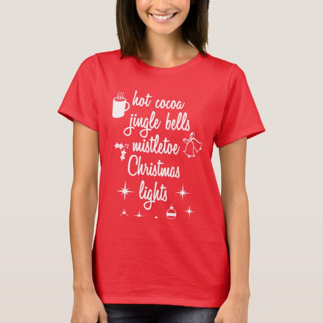 T-shirt Jolie Chemise de Noël Femmes Fêtes Tee Adulte (Devant)