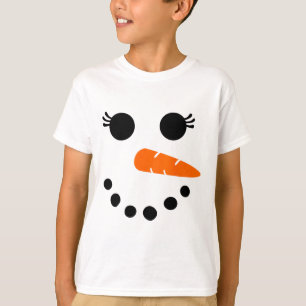 T-shirt Jolie Chemise Face Snowman Pour Filles Filles Eyel