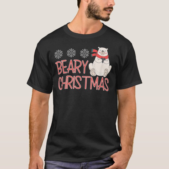T-shirt Jolie Chemises d'ours polaires de Noël Hommes Femm (Devant)