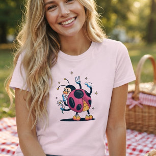 T-shirt Jolie coccinelle fantaisiste avec marguerite. Insp